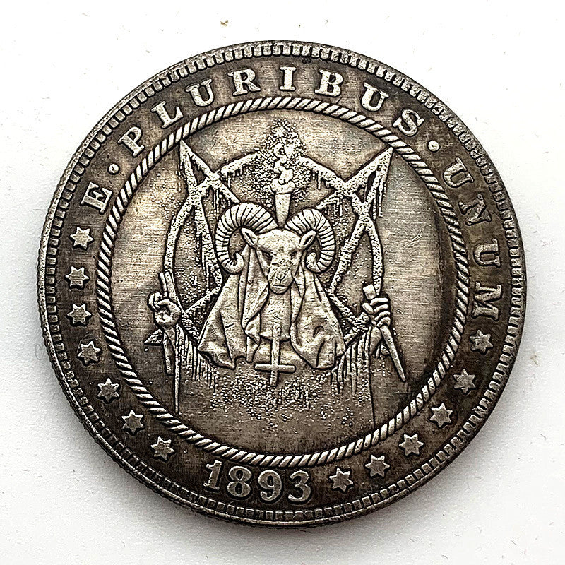 Hobo Goat Wolf Brass Old Silver Medal