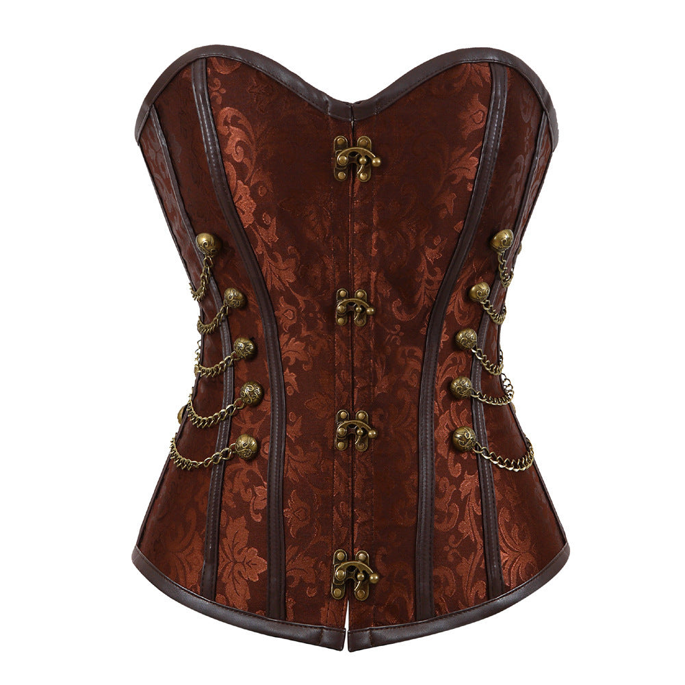 Court Gothic PU Retro Fashion Luxury Sexy Lock Corset