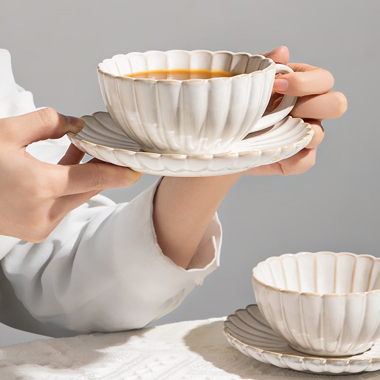 Ensemble de plaques de café vintage tasse en céramique