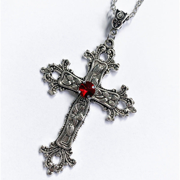 Cross Diamond Pendant Jewelry Necklace Punk Charm Fashion Gift