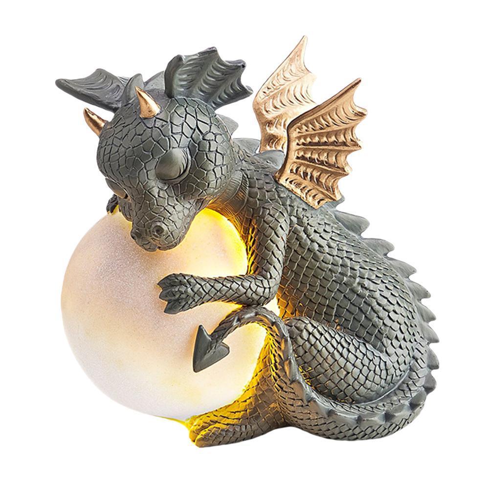 Spot Jardin Dragon Méditation Méditation Prière Résine Décoration Statue