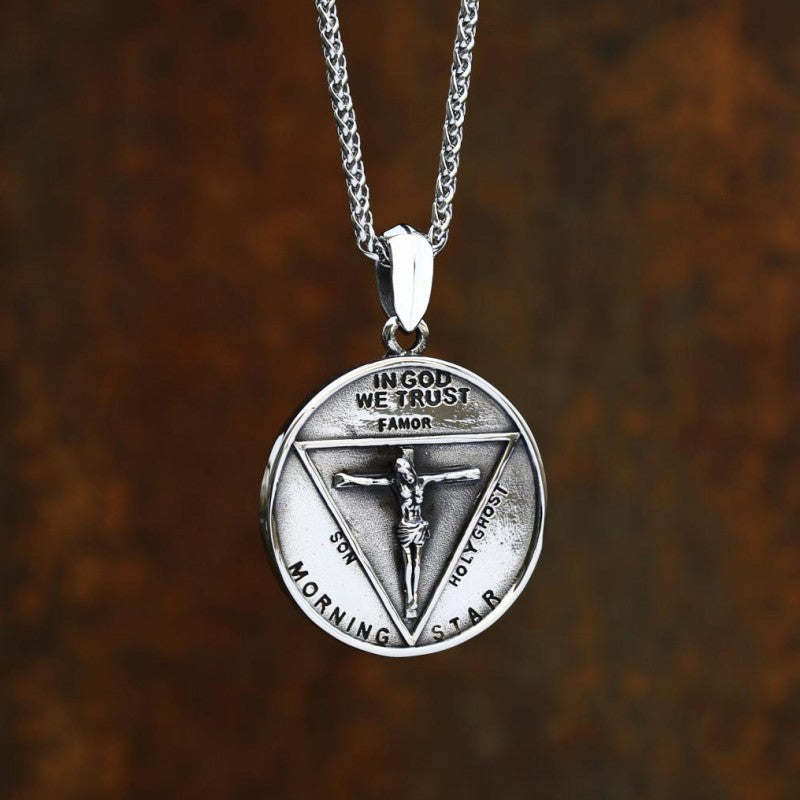 Heavy Casting Sunflower Seed Buckle Vintage Satan Titanium Steel Pendant
