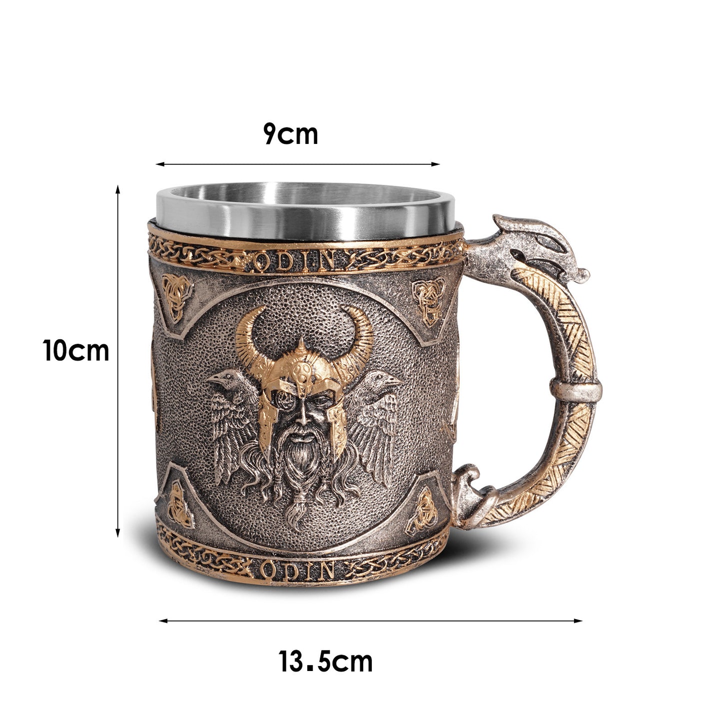 Personnalisé Vaisselle Viking Revêtement En Acier Inoxydable Crâne Vin Tasse De Résine