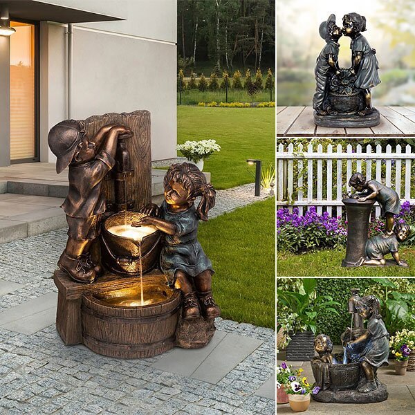 Garçon et Fille Jardin Statue Garçon et Fille Jardin Statue