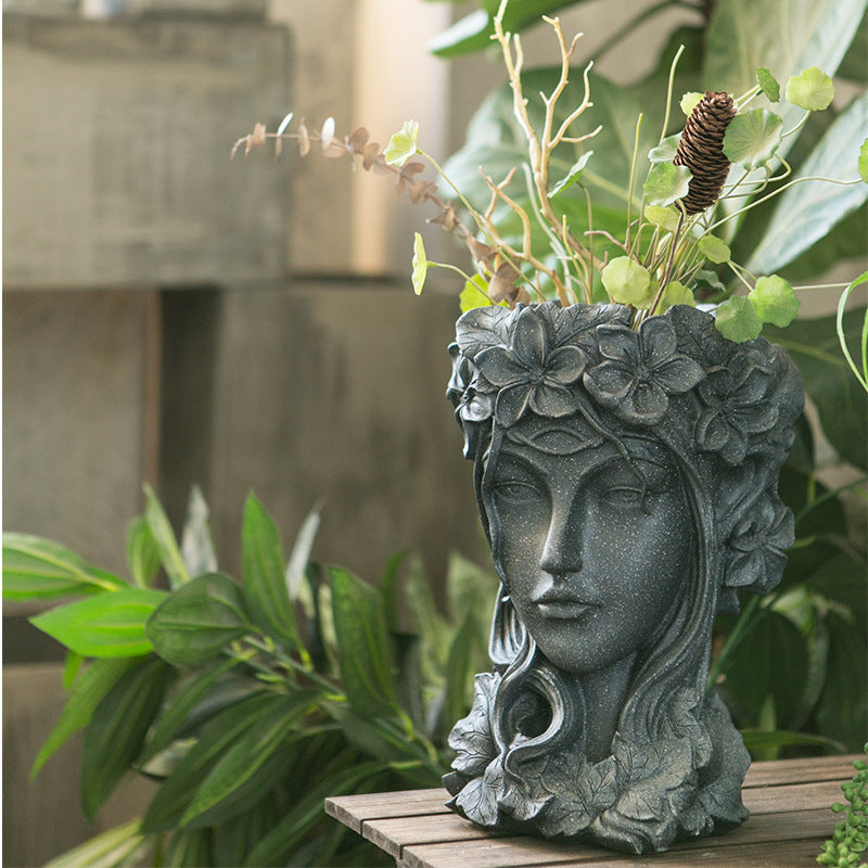 Goddess Figurine Art Resin Plant Flower Pot