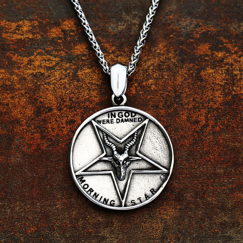 Heavy Casting Sunflower Seed Buckle Vintage Satan Titanium Steel Pendant