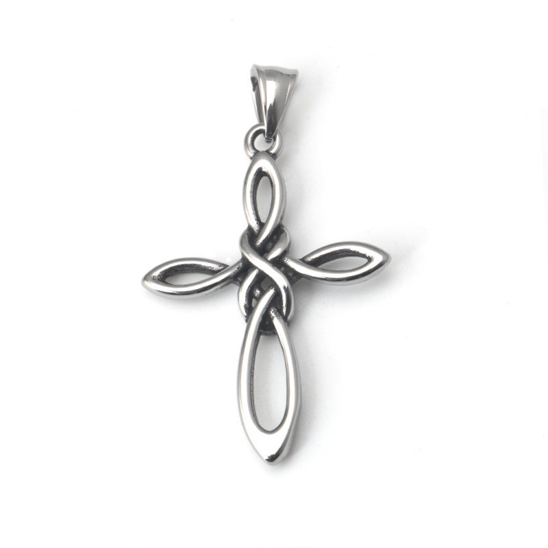 Stainless Steel Celtic Irish Cross Knot Pendant Necklace Accessories Titanium