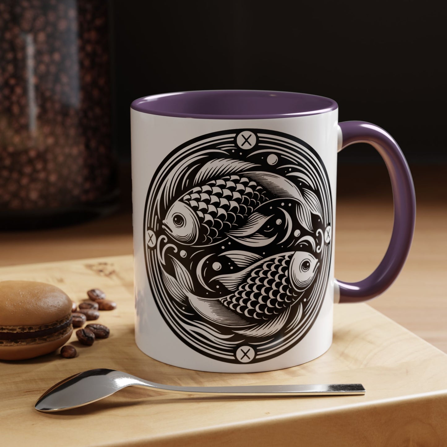 Elegant Koi Fish Accent Coffee Mug - Unique Artwork, Perfect for Tea Lovers, Gift for Him/Her, Home Decor, Birthday Present
