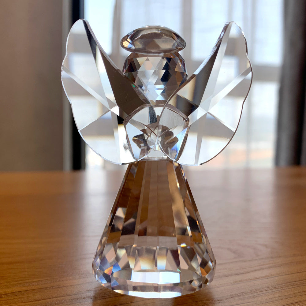 Transparent white crystal glass Angel Ornament