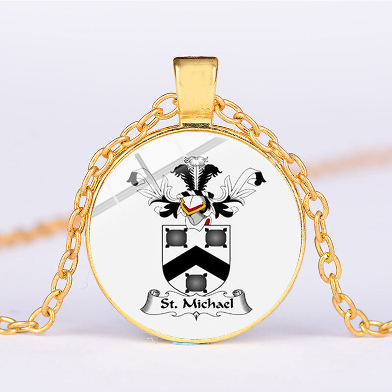 Shield Angel Christian Time Gemstone Pendant Necklace Wholesale