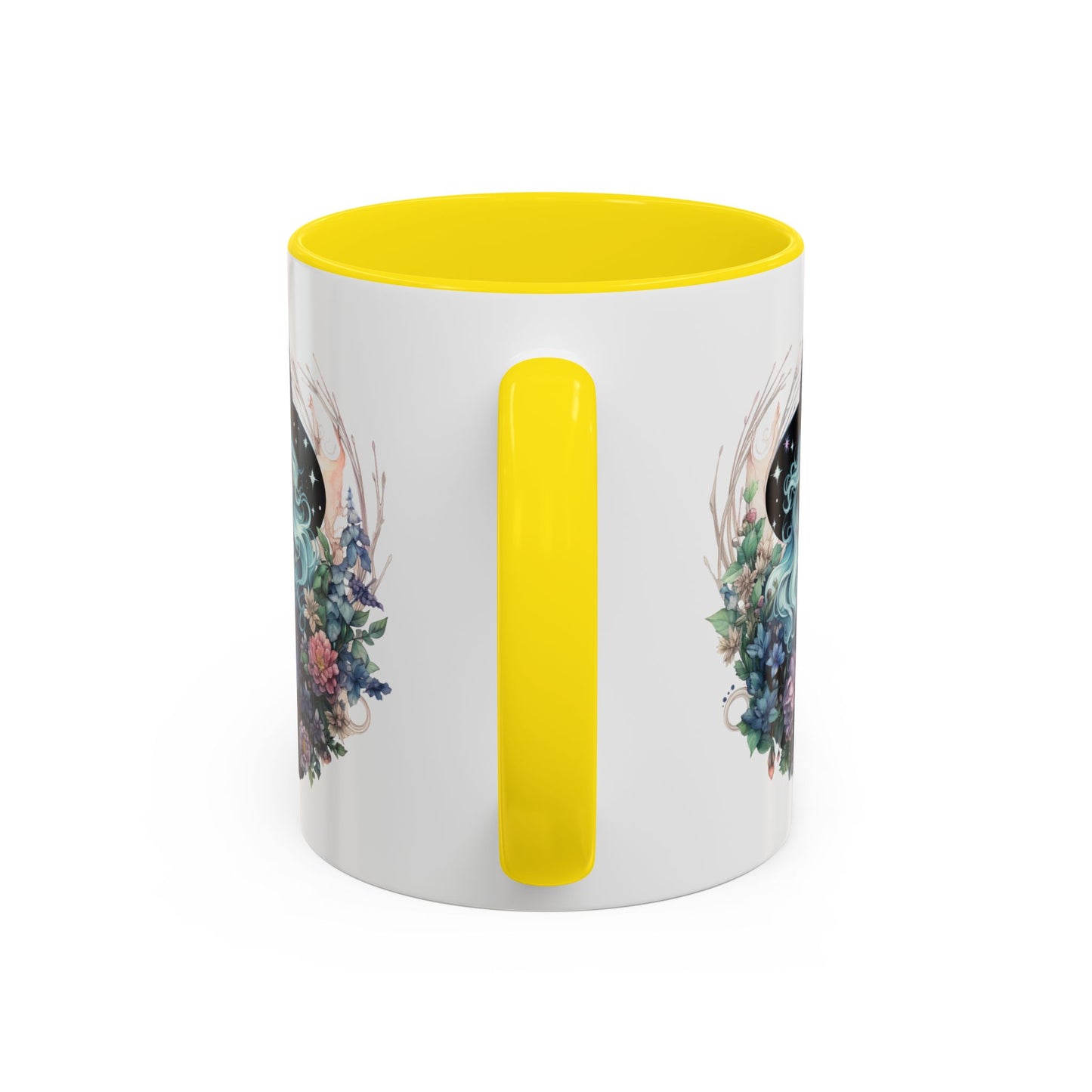 Mystical Floral Witch Coffee Mug with Accent, Gift for Witches, Unique Boho Kitchen Decor, Tea Lover's Mug, Magical Drinkware