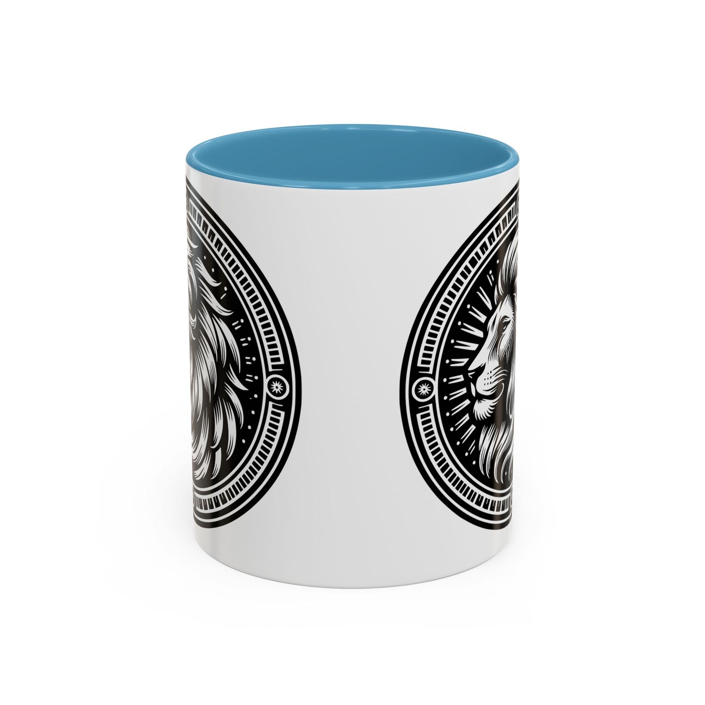 Monochrome Lion Accent Coffee Mug, Boho Lion Mug, Animal Print Coffee Cup, Unique Gift for Coffee Lovers, Home Decor