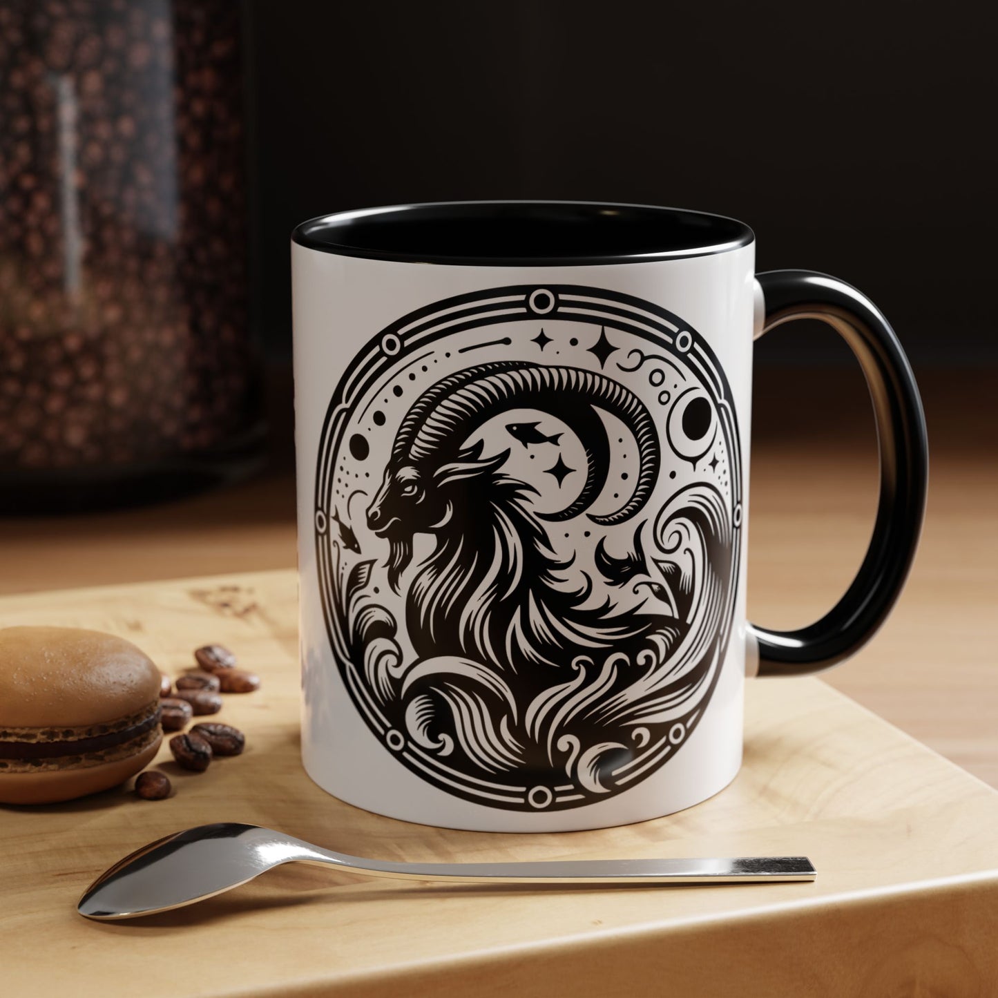 Astrological Black and White Accent Coffee Mug - Zodiac Sign, Horoscope Gift, Astrology Lovers, Unique Kitchen Decor, Cosmic Drinkware