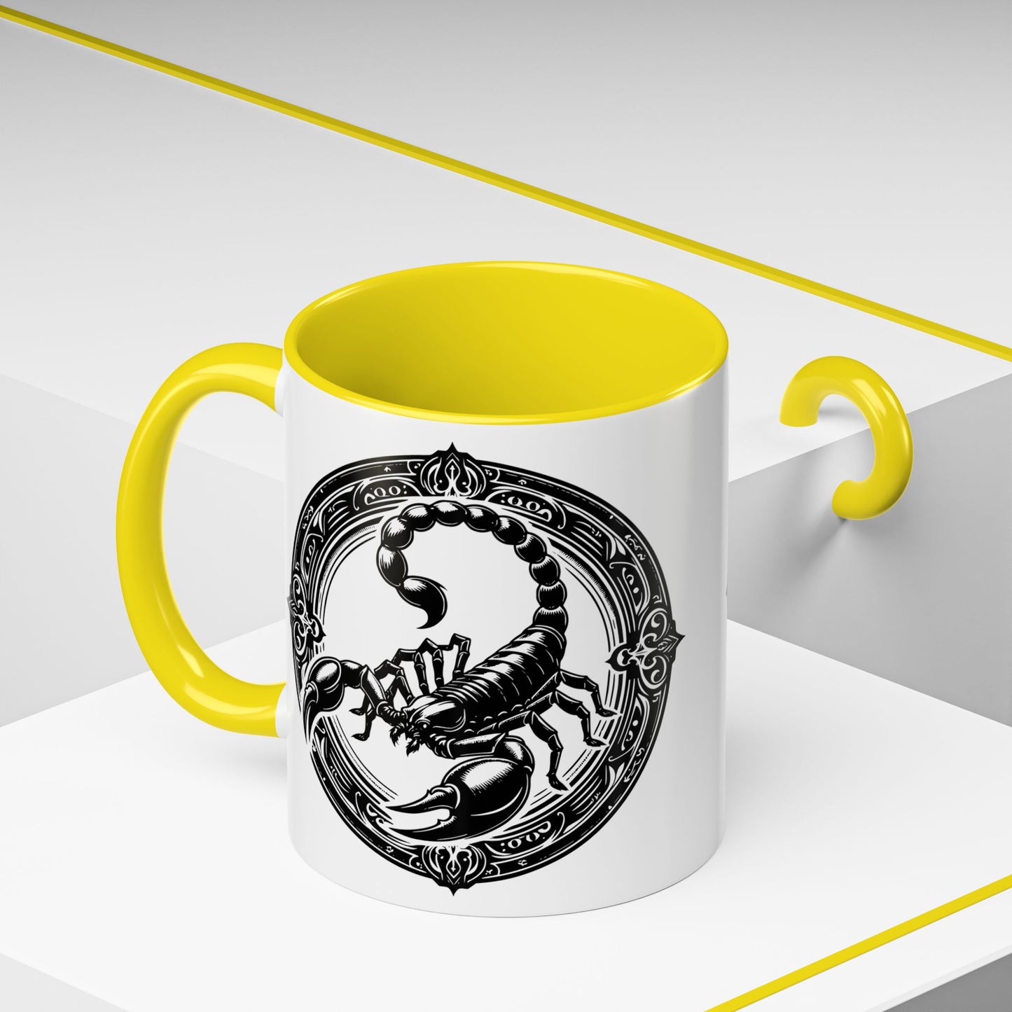 Scorpio Accent Coffee Mug - Personalized Gift, Zodiac Decor, Astrology Lover's Mug, Black and White Design, Birthday Gift