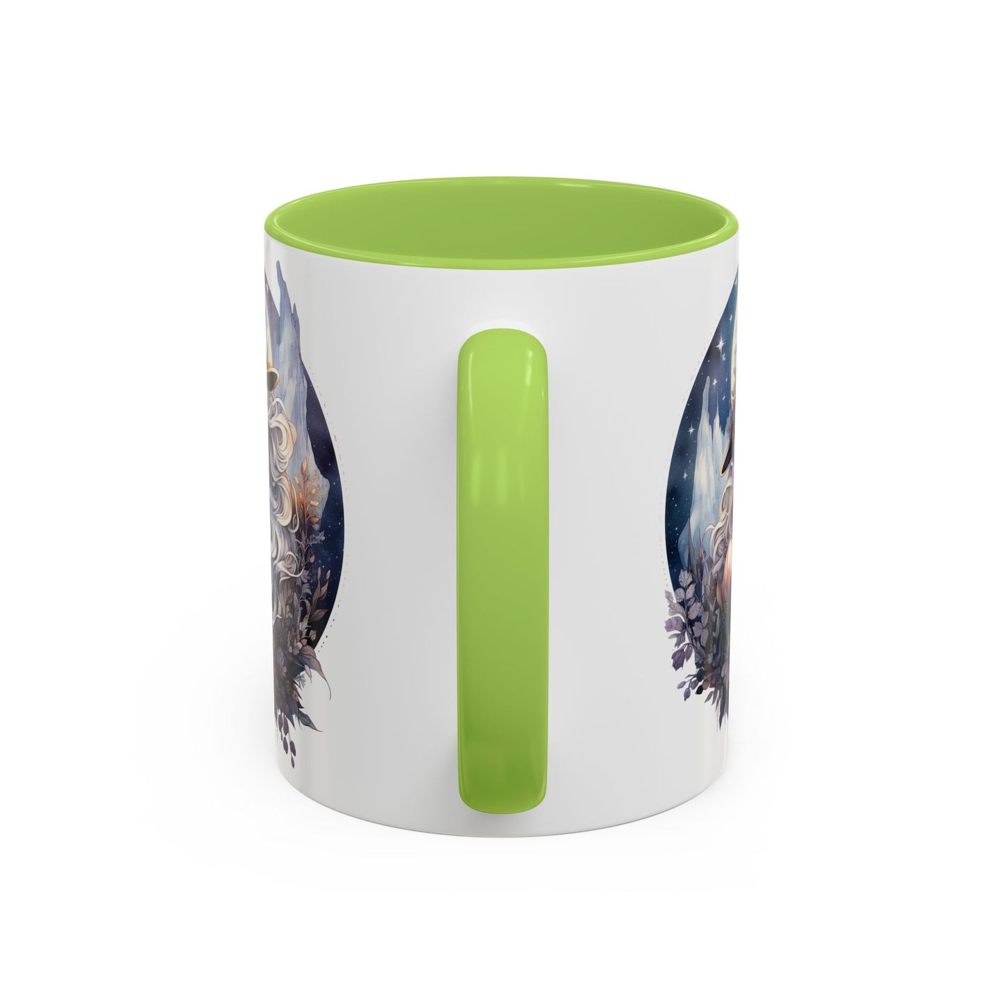 Mystical Floral Accent Coffee Mug, Enchanting Gift for Her, Elegant Home Decor, Celestial Mug, Perfect for Birthdays