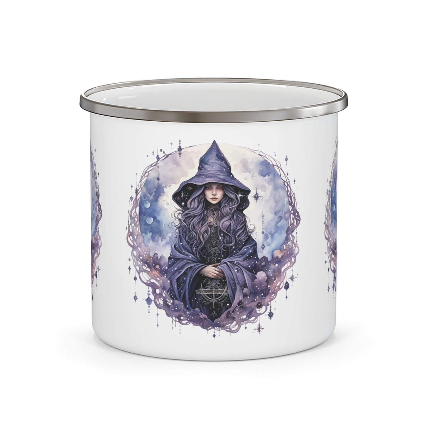 Cosmic Witch Enamel Camping Mug - Celestial Camping Cup, Nature Lover Gift, Adventure Mug, Witchy Decor, Starry Night Camping Gift
