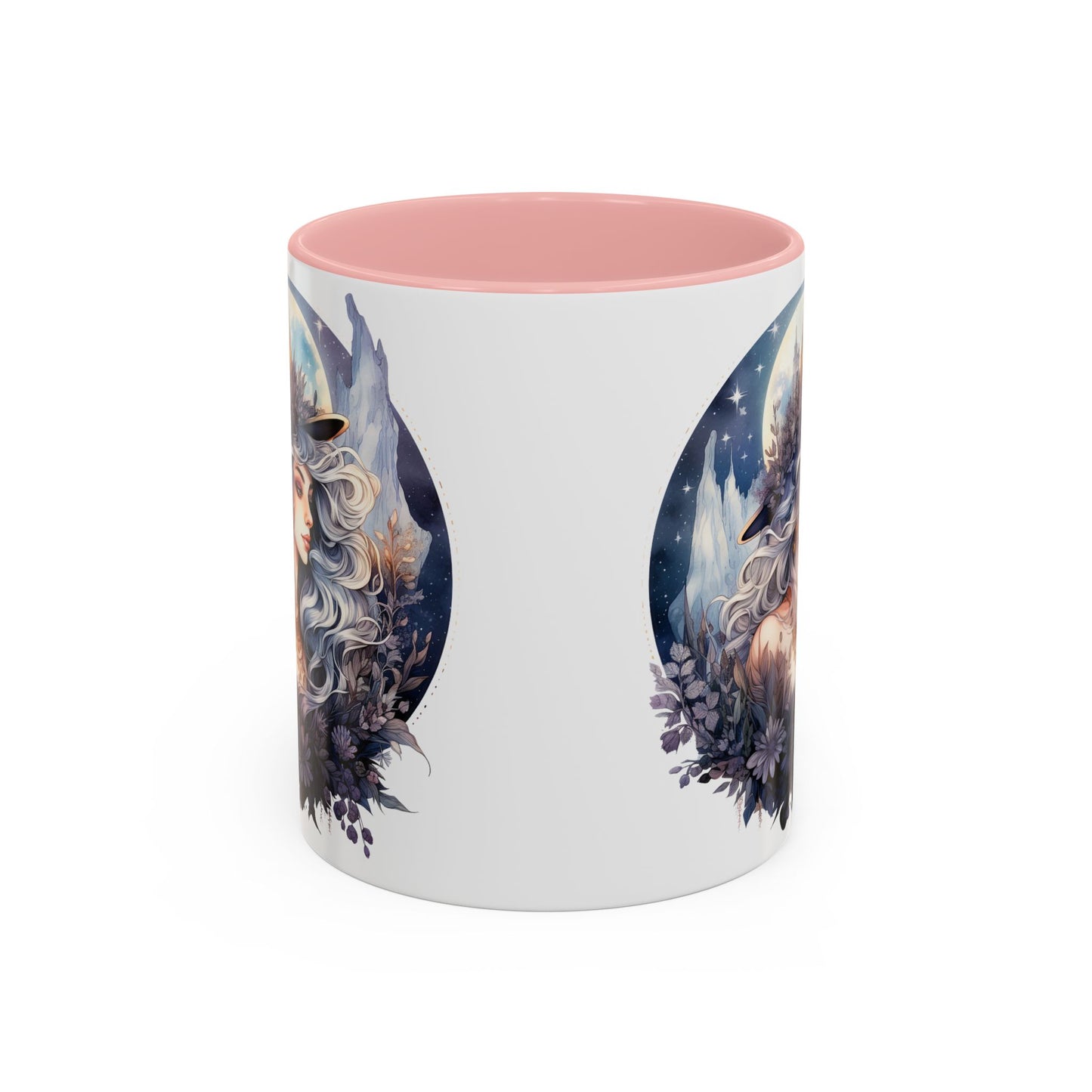 Mystical Floral Accent Coffee Mug, Enchanting Gift for Her, Elegant Home Decor, Celestial Mug, Perfect for Birthdays