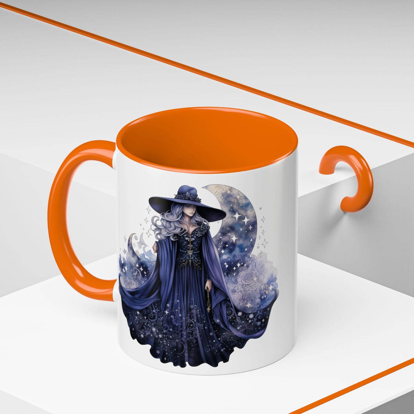 Mystical Sorceress Coffee Mug, Celestial Mug, Witch Coffee Cup, Astrology Drinkware, Enchanted Gift, Moon Phase Mug