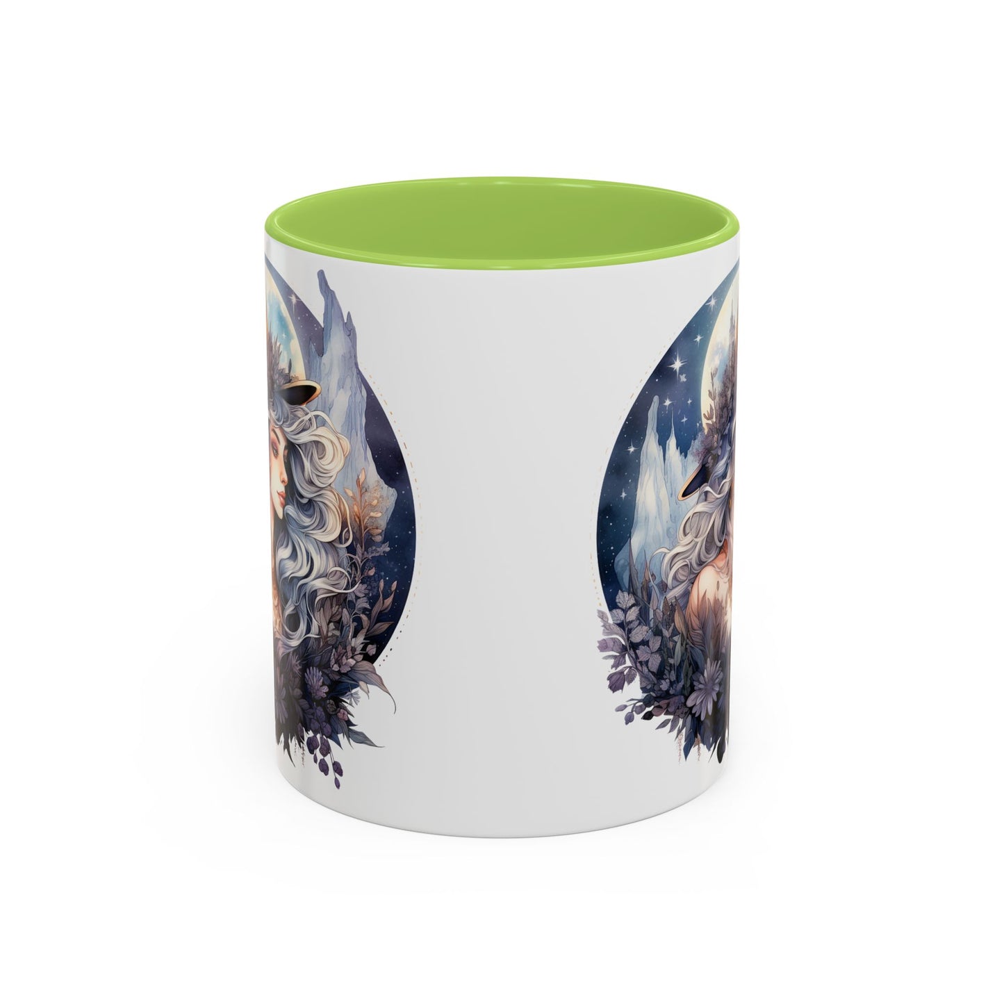 Mystical Floral Accent Coffee Mug, Enchanting Gift for Her, Elegant Home Decor, Celestial Mug, Perfect for Birthdays