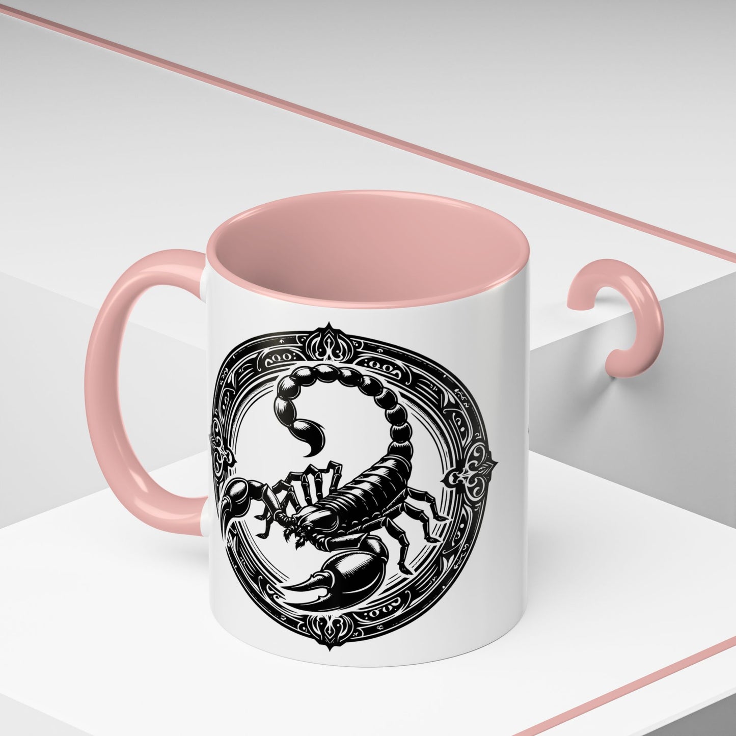 Scorpio Accent Coffee Mug - Personalized Gift, Zodiac Decor, Astrology Lover's Mug, Black and White Design, Birthday Gift