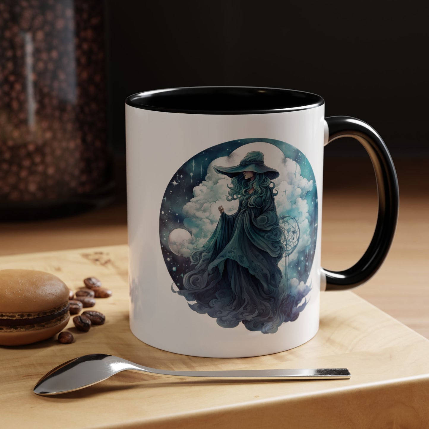 Celestial Dreamer Coffee Mug, Mystical Art Mug, Witchy Coffee Cup, Unique Gift for Her, Fantasy Mug, Astrology Theme