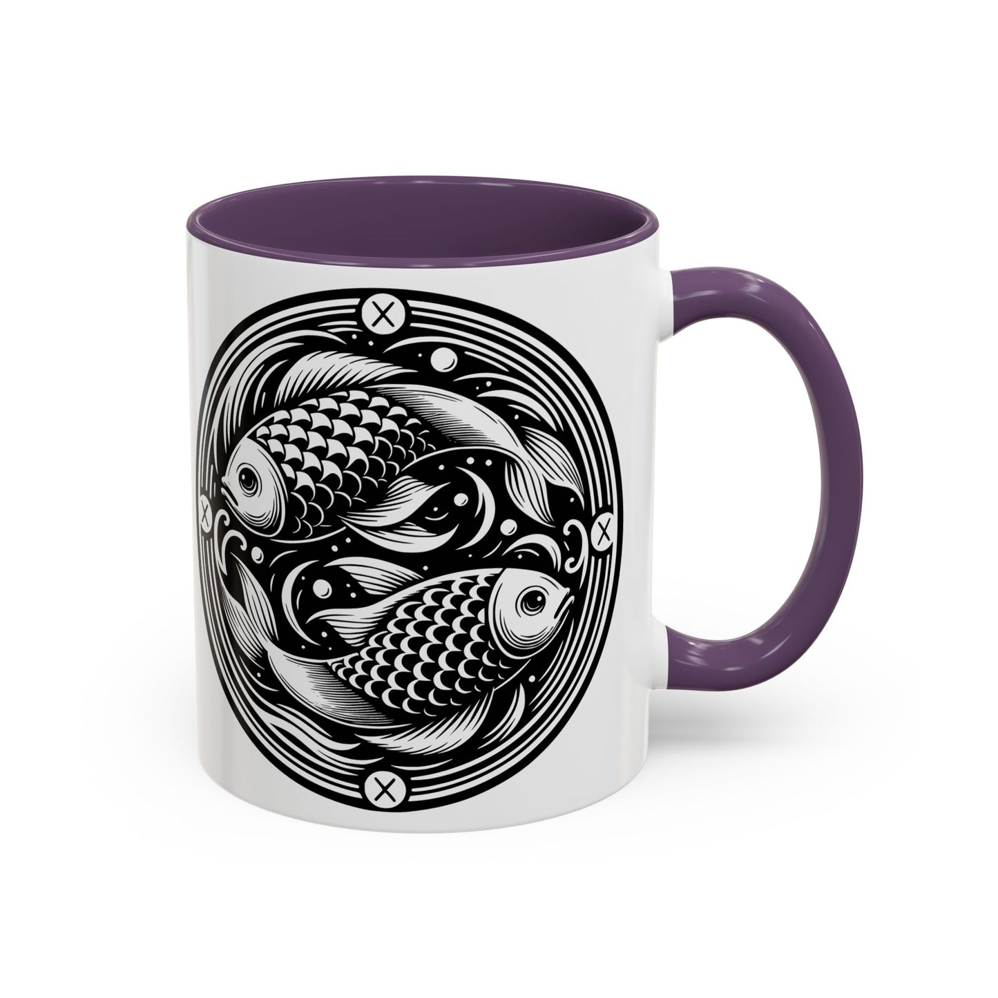 Elegant Koi Fish Accent Coffee Mug - Unique Artwork, Perfect for Tea Lovers, Gift for Him/Her, Home Decor, Birthday Present