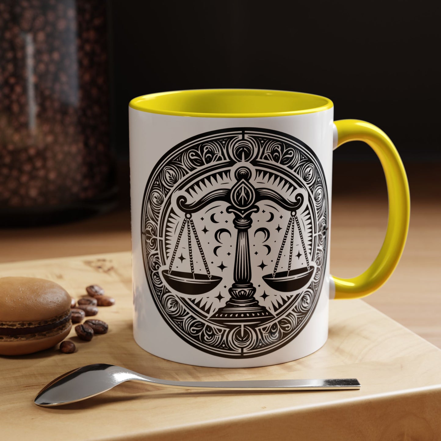 Justice Scale Accent Coffee Mug - Perfect Gift for Lawyers, Graduations, Law School, Legal Professionals, Motivational Decor