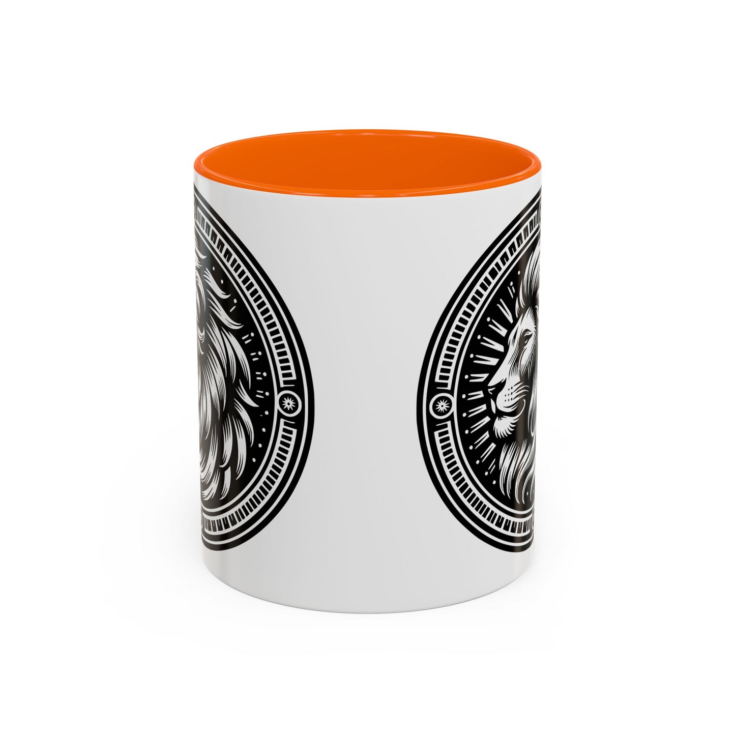 Monochrome Lion Accent Coffee Mug, Boho Lion Mug, Animal Print Coffee Cup, Unique Gift for Coffee Lovers, Home Decor