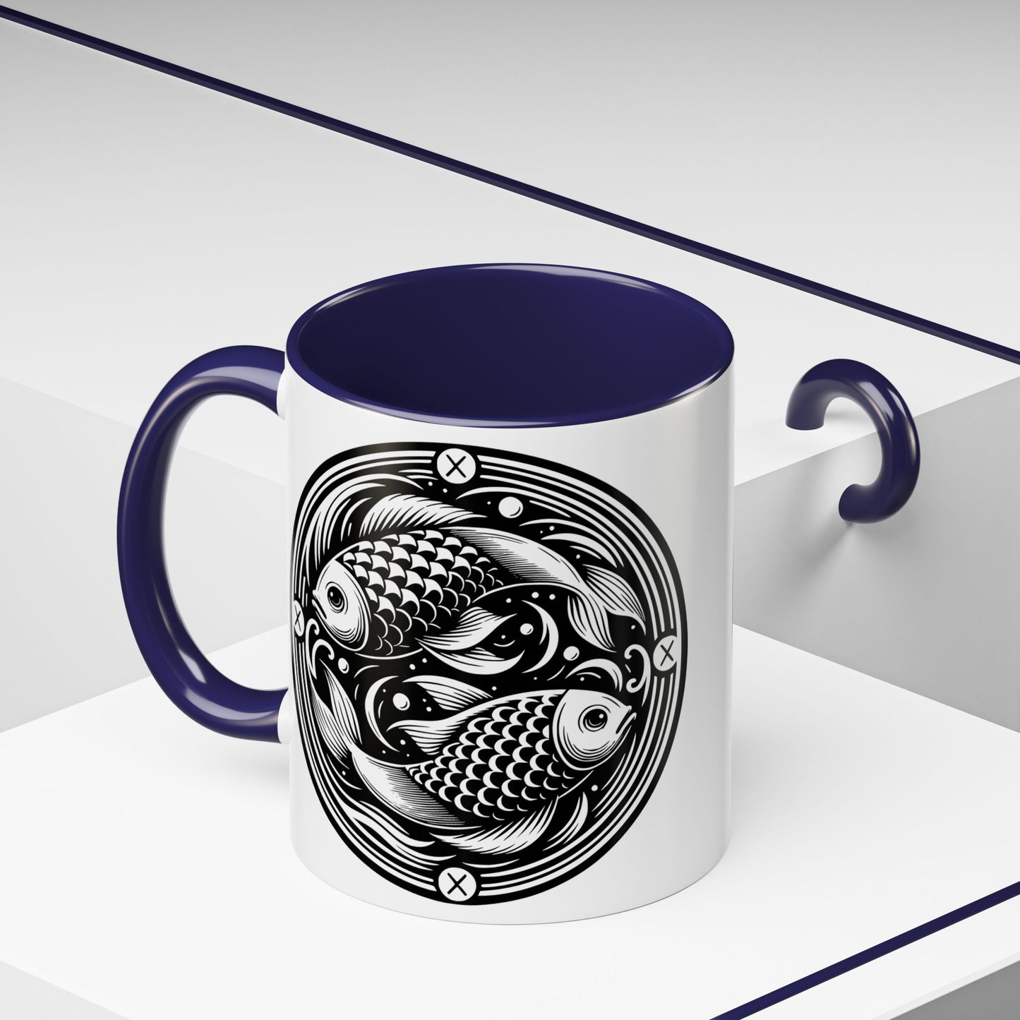 Elegant Koi Fish Accent Coffee Mug - Unique Artwork, Perfect for Tea Lovers, Gift for Him/Her, Home Decor, Birthday Present