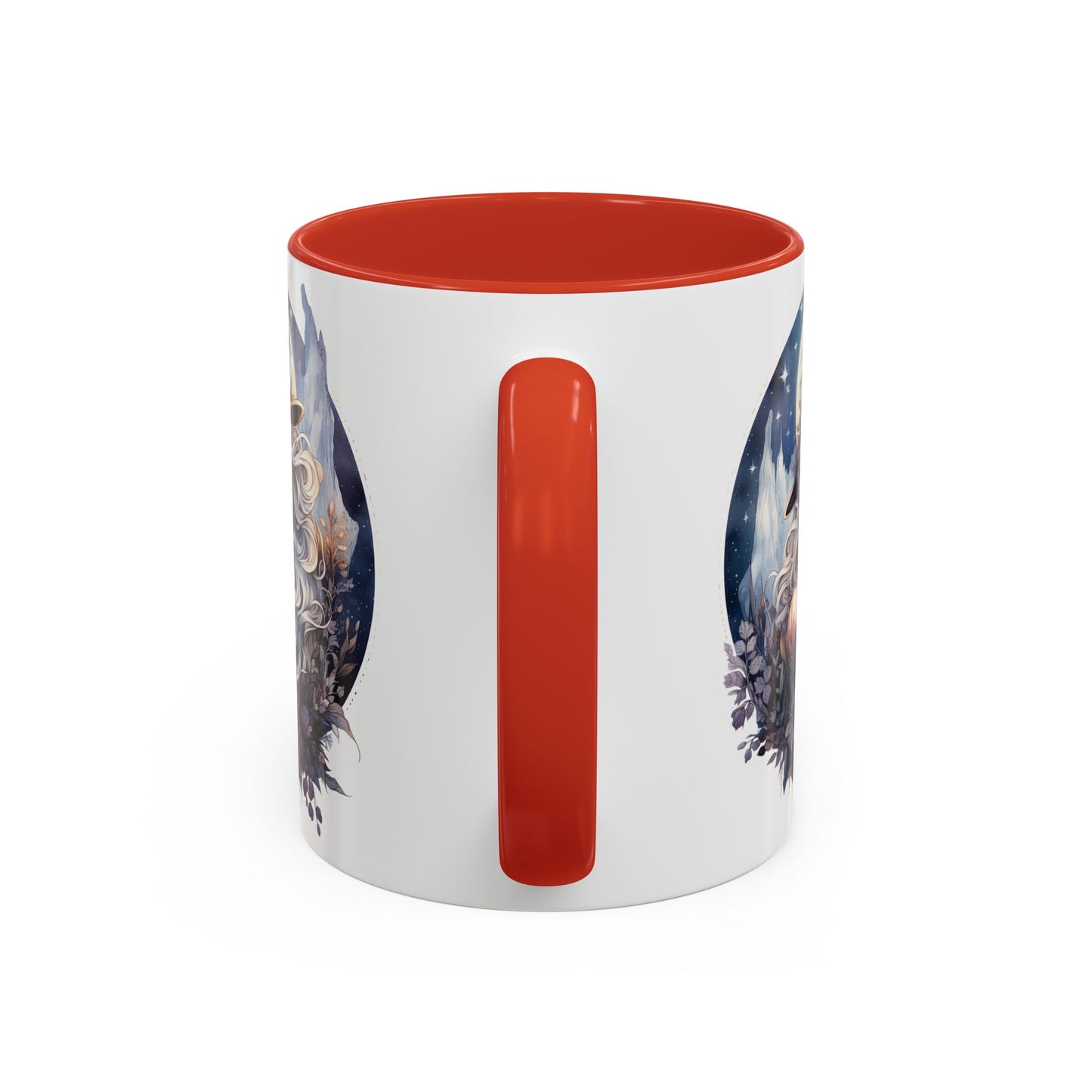 Mystical Floral Accent Coffee Mug, Enchanting Gift for Her, Elegant Home Decor, Celestial Mug, Perfect for Birthdays