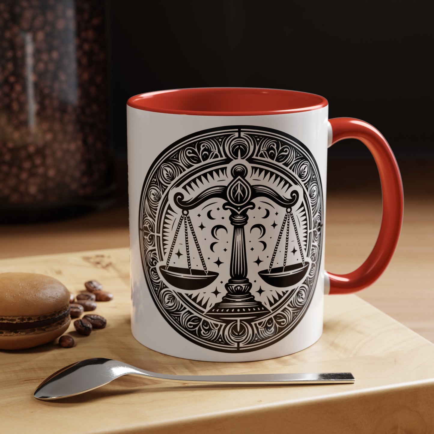 Justice Scale Accent Coffee Mug - Perfect Gift for Lawyers, Graduations, Law School, Legal Professionals, Motivational Decor