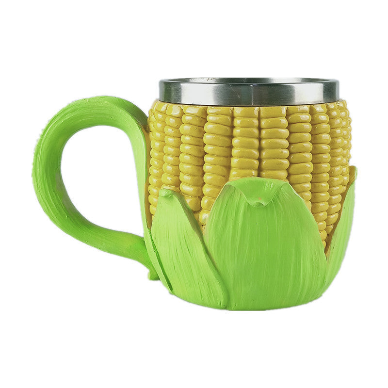 Tasse de bière en acier inoxydable fruits tasse d'eau créative en résine
