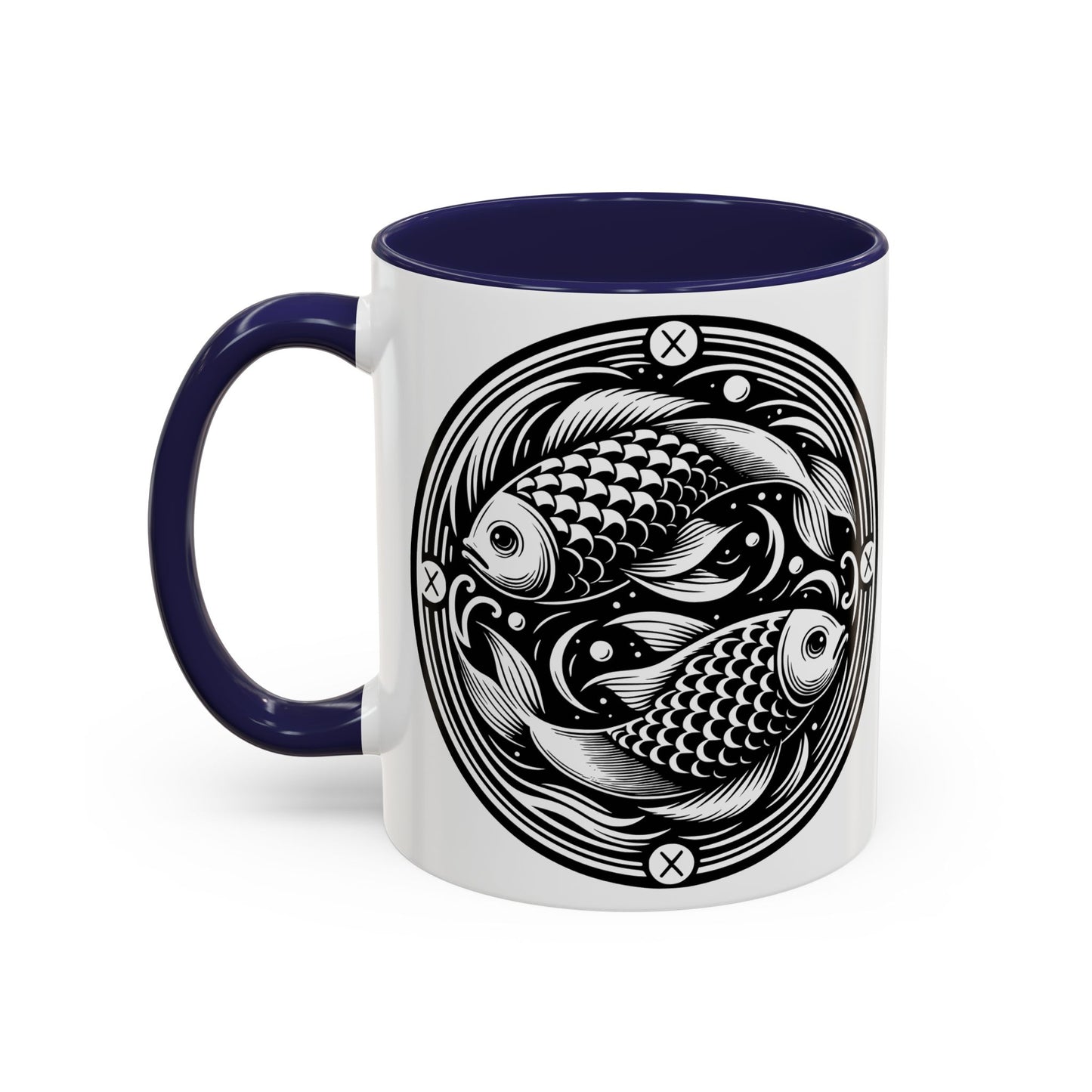 Elegant Koi Fish Accent Coffee Mug - Unique Artwork, Perfect for Tea Lovers, Gift for Him/Her, Home Decor, Birthday Present