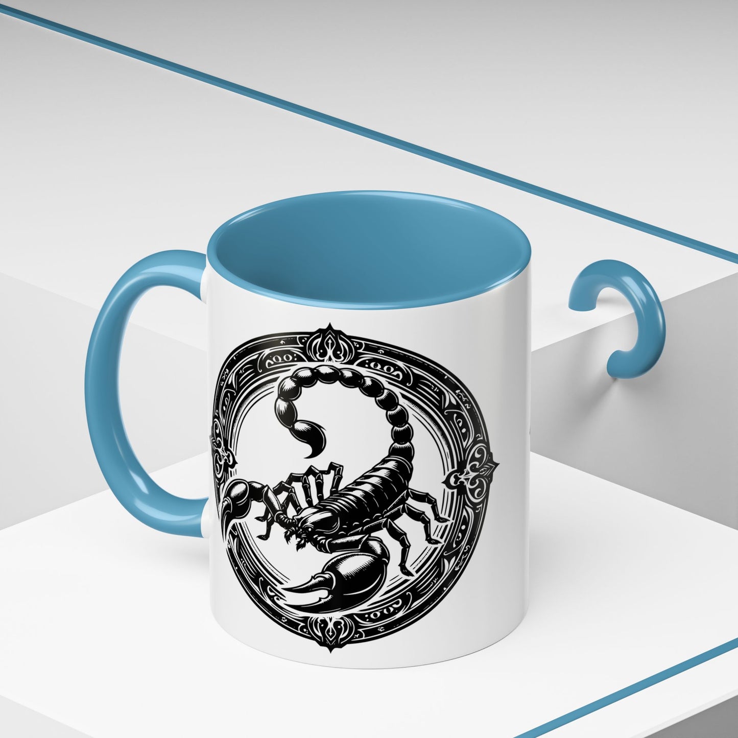 Scorpio Accent Coffee Mug - Personalized Gift, Zodiac Decor, Astrology Lover's Mug, Black and White Design, Birthday Gift