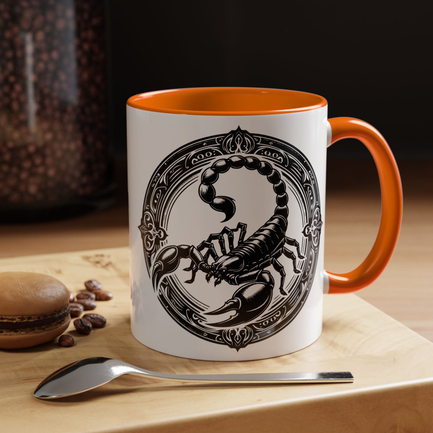 Scorpio Accent Coffee Mug - Personalized Gift, Zodiac Decor, Astrology Lover's Mug, Black and White Design, Birthday Gift