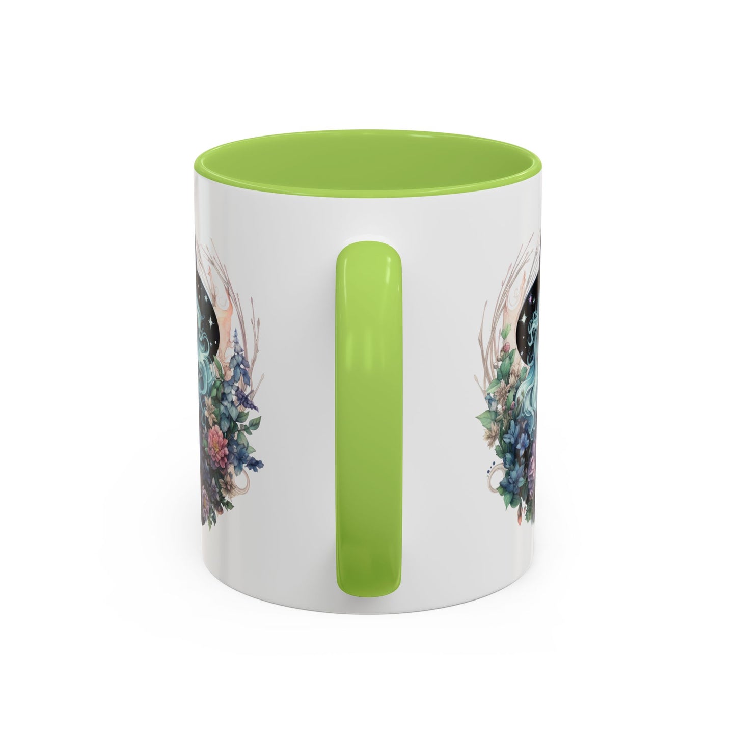 Mystical Floral Witch Coffee Mug with Accent, Gift for Witches, Unique Boho Kitchen Decor, Tea Lover's Mug, Magical Drinkware