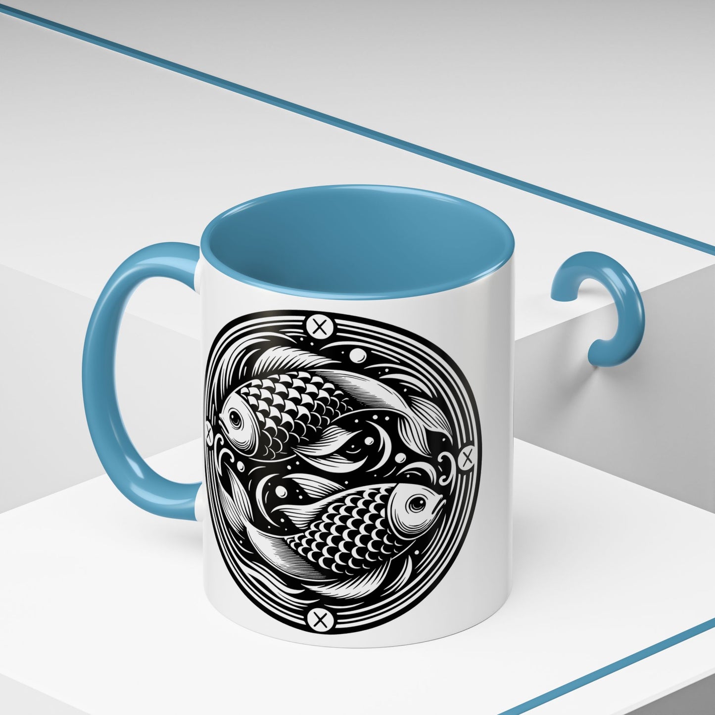 Elegant Koi Fish Accent Coffee Mug - Unique Artwork, Perfect for Tea Lovers, Gift for Him/Her, Home Decor, Birthday Present