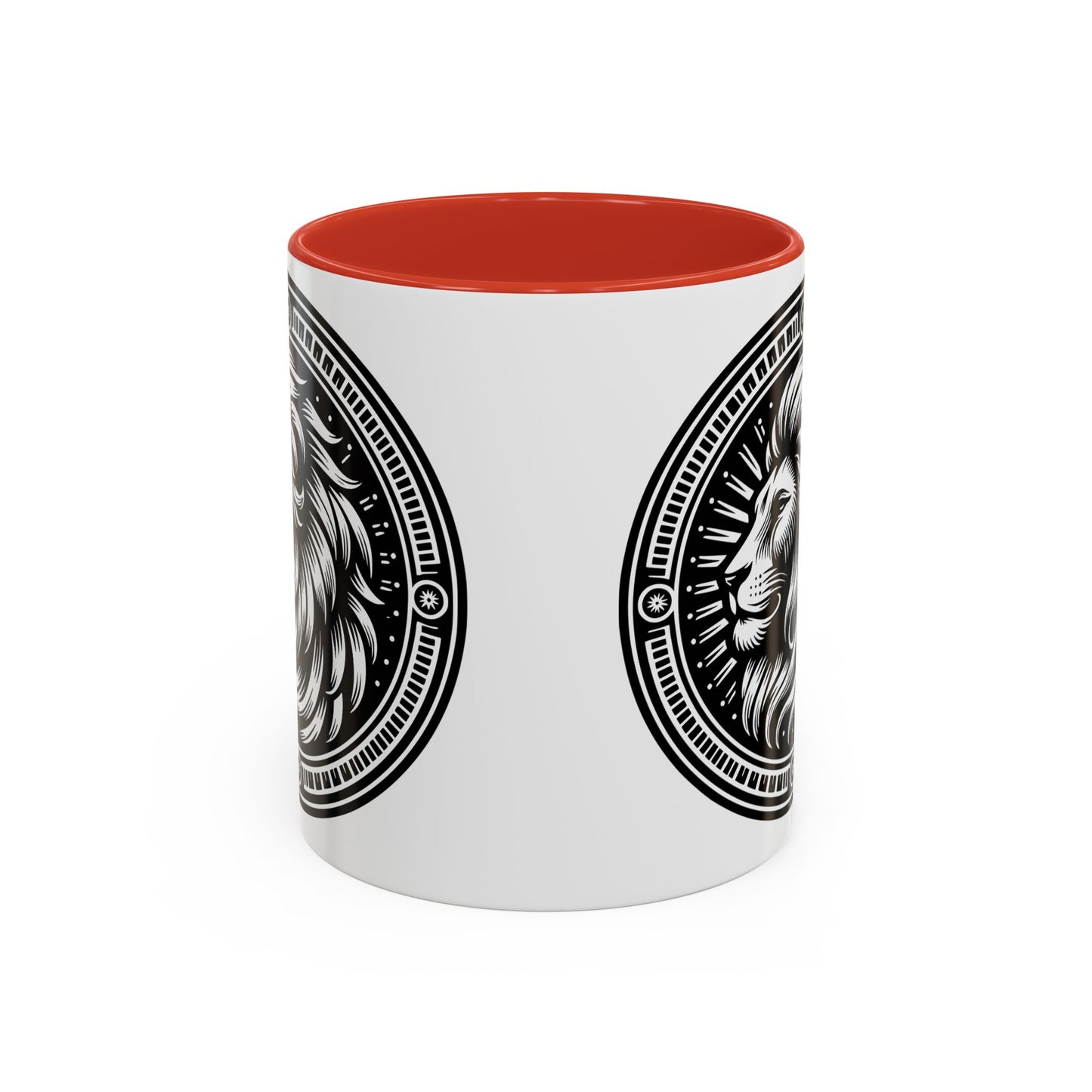 Monochrome Lion Accent Coffee Mug, Boho Lion Mug, Animal Print Coffee Cup, Unique Gift for Coffee Lovers, Home Decor
