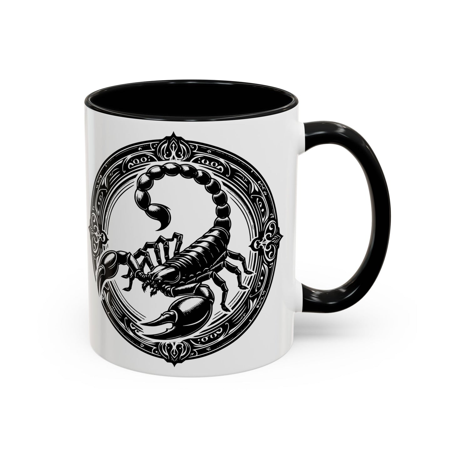 Scorpio Accent Coffee Mug - Personalized Gift, Zodiac Decor, Astrology Lover's Mug, Black and White Design, Birthday Gift