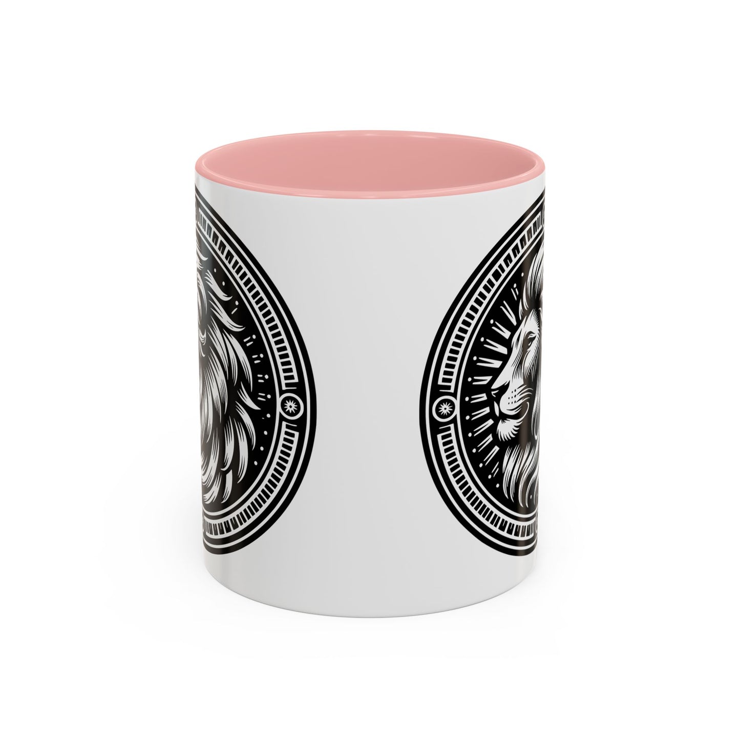 Monochrome Lion Accent Coffee Mug, Boho Lion Mug, Animal Print Coffee Cup, Unique Gift for Coffee Lovers, Home Decor