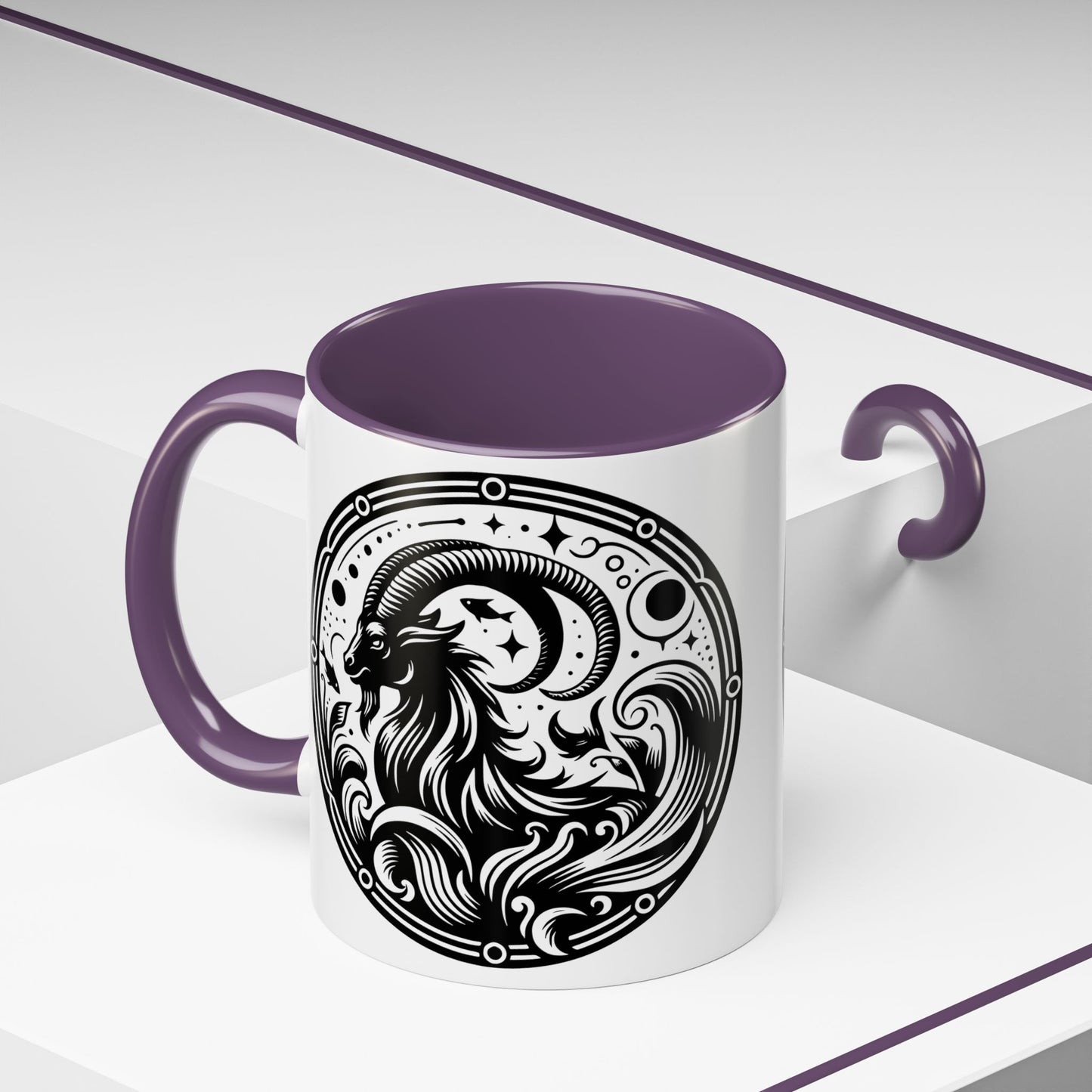 Astrological Black and White Accent Coffee Mug - Zodiac Sign, Horoscope Gift, Astrology Lovers, Unique Kitchen Decor, Cosmic Drinkware