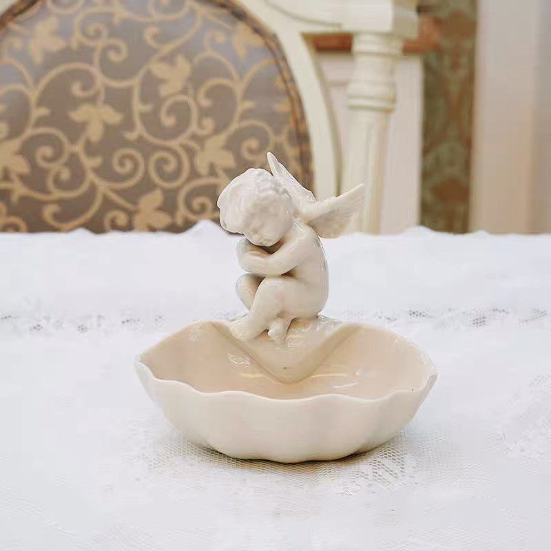 Lapin coq ange en céramique collation écrou petit plat