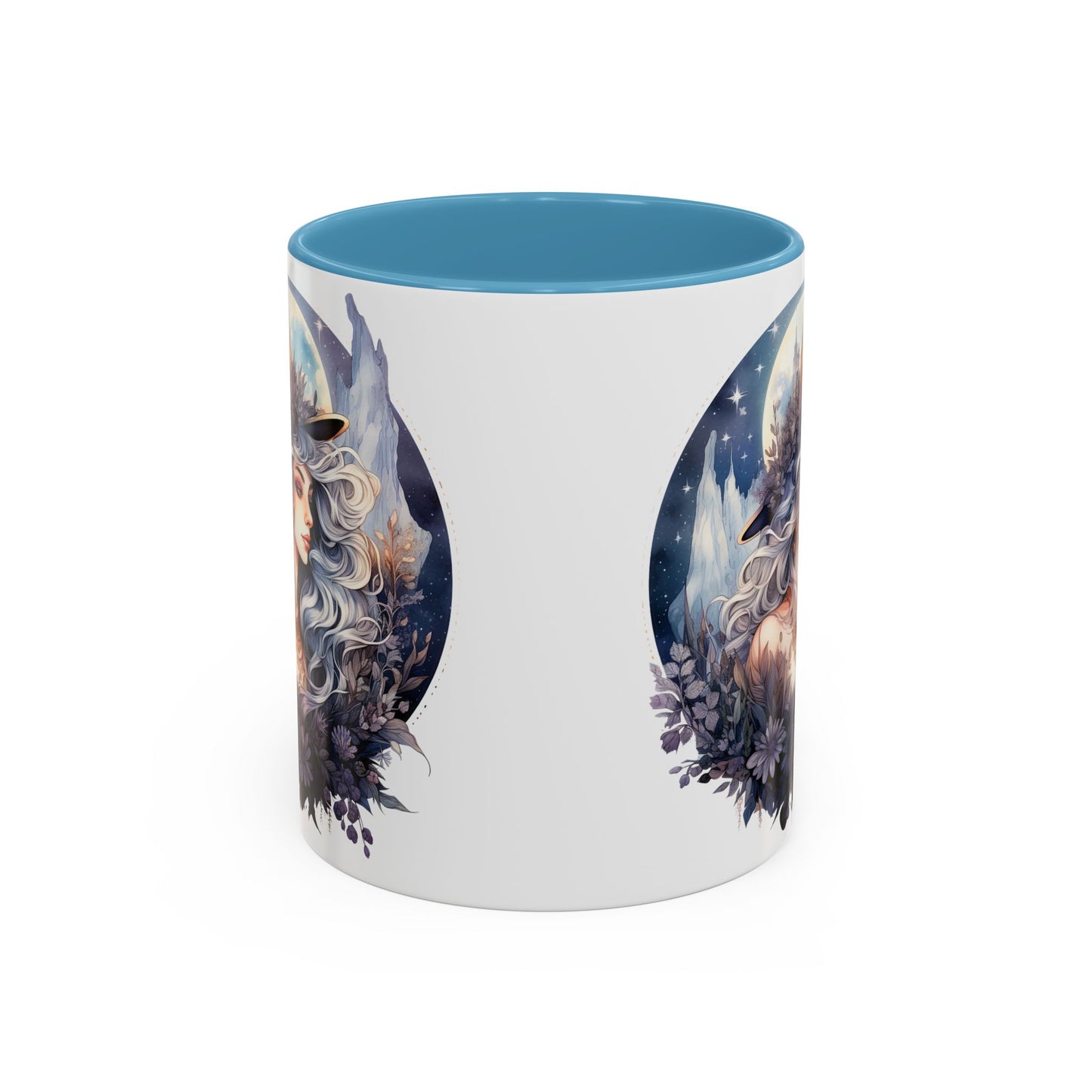 Mystical Floral Accent Coffee Mug, Enchanting Gift for Her, Elegant Home Decor, Celestial Mug, Perfect for Birthdays