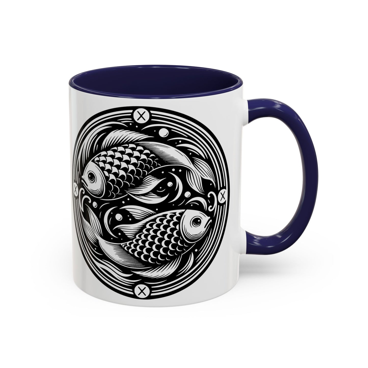 Elegant Koi Fish Accent Coffee Mug - Unique Artwork, Perfect for Tea Lovers, Gift for Him/Her, Home Decor, Birthday Present