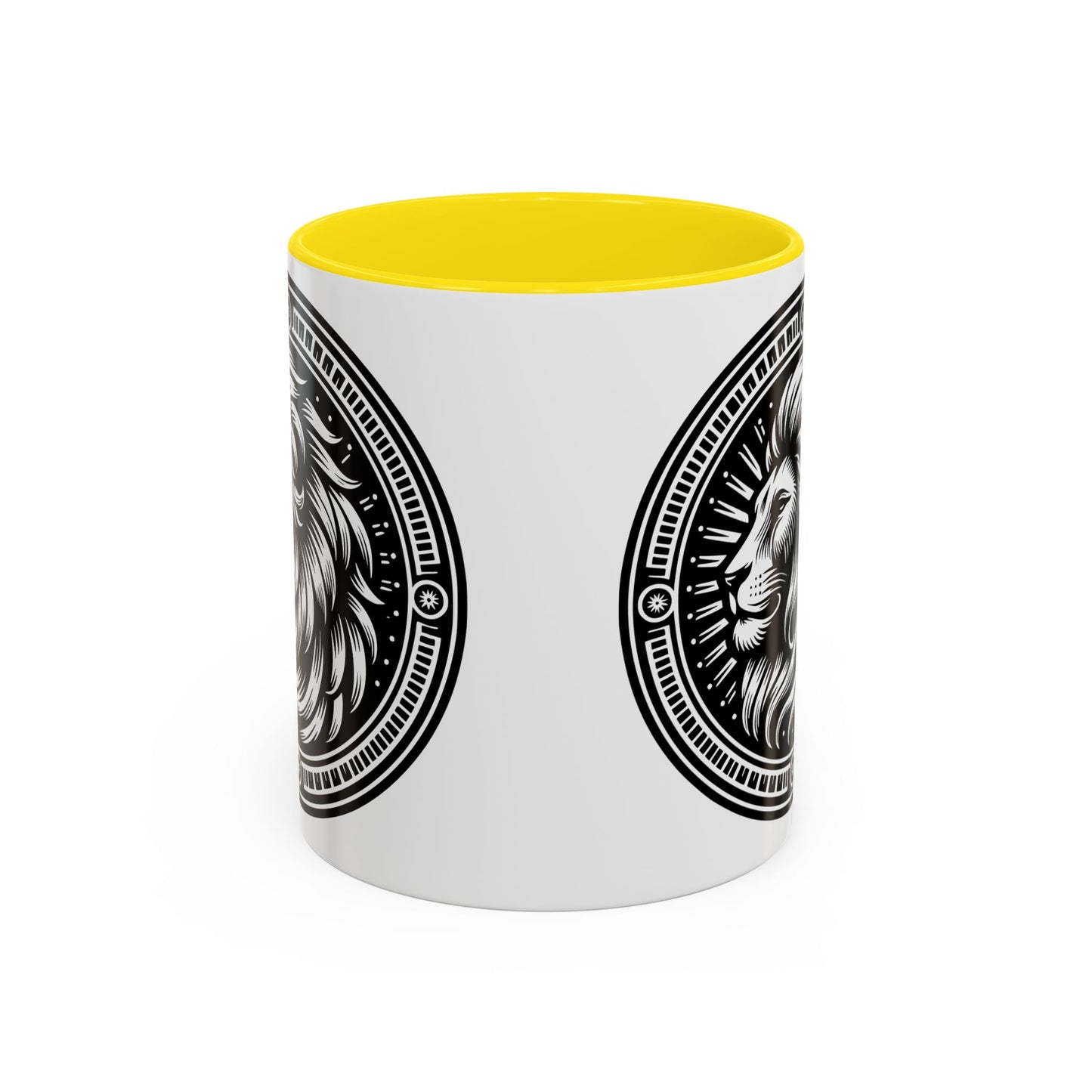 Monochrome Lion Accent Coffee Mug, Boho Lion Mug, Animal Print Coffee Cup, Unique Gift for Coffee Lovers, Home Decor