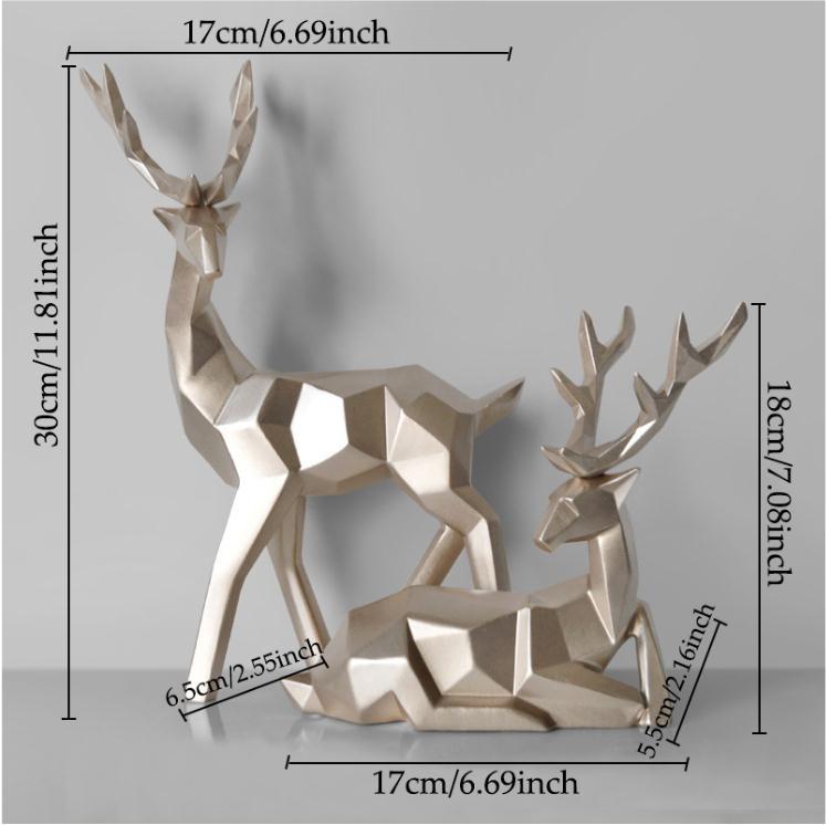 Cerfs Sculpture Résine Cerfs Statue Décoration Décoration pour la Maison Statues Cerfs Figurines Moderne Décoration Cerfs Table Ornement
