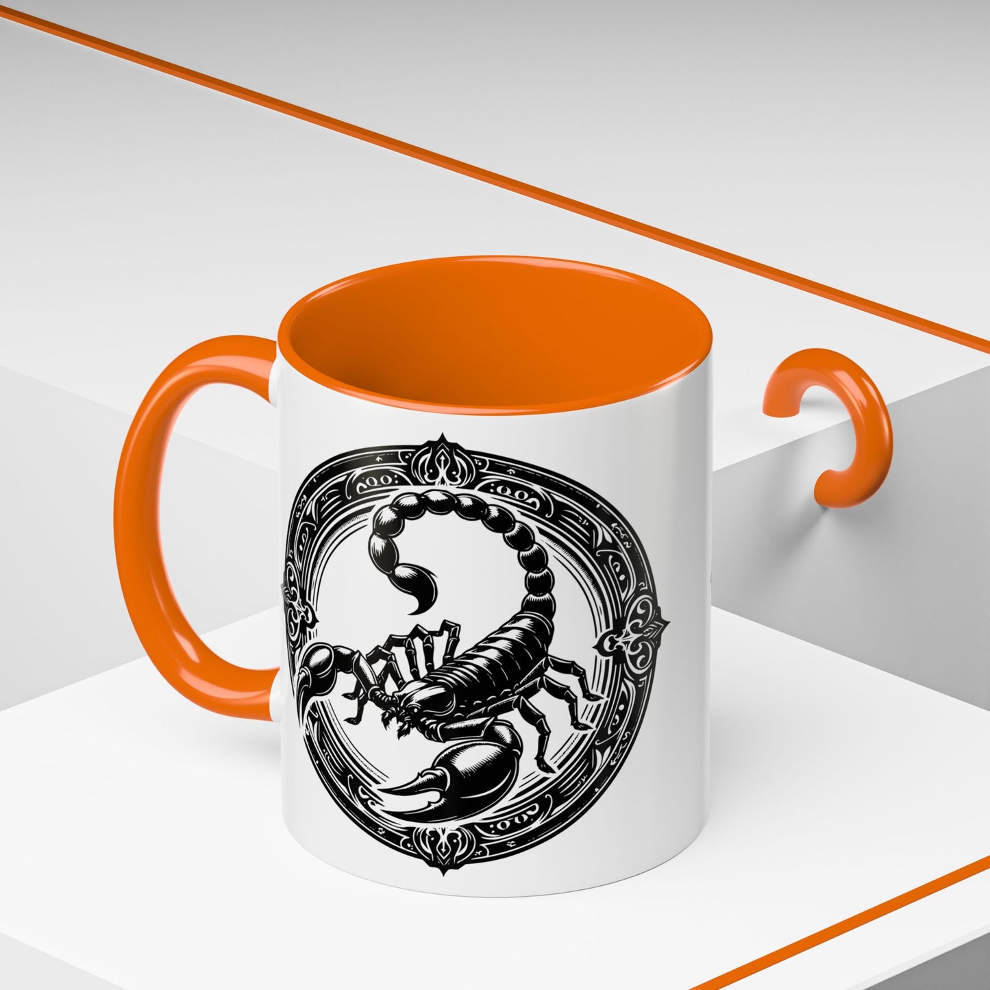 Scorpio Accent Coffee Mug - Personalized Gift, Zodiac Decor, Astrology Lover's Mug, Black and White Design, Birthday Gift