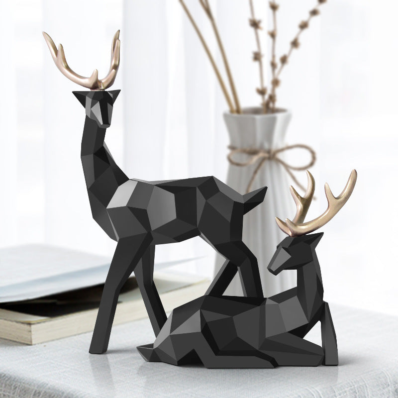 Cerfs Sculpture Résine Cerfs Statue Décoration Décoration pour la Maison Statues Cerfs Figurines Moderne Décoration Cerfs Table Ornement