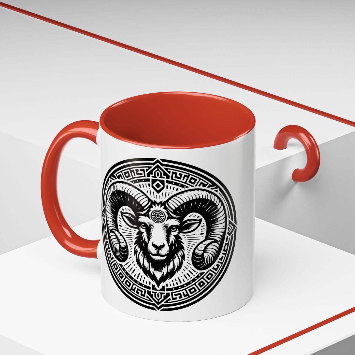 Bold Ram Accent Coffee Mug, Unique Gift for Animal Lovers, Perfect for Home, Office, Birthdays, or Holidays, 11/15oz