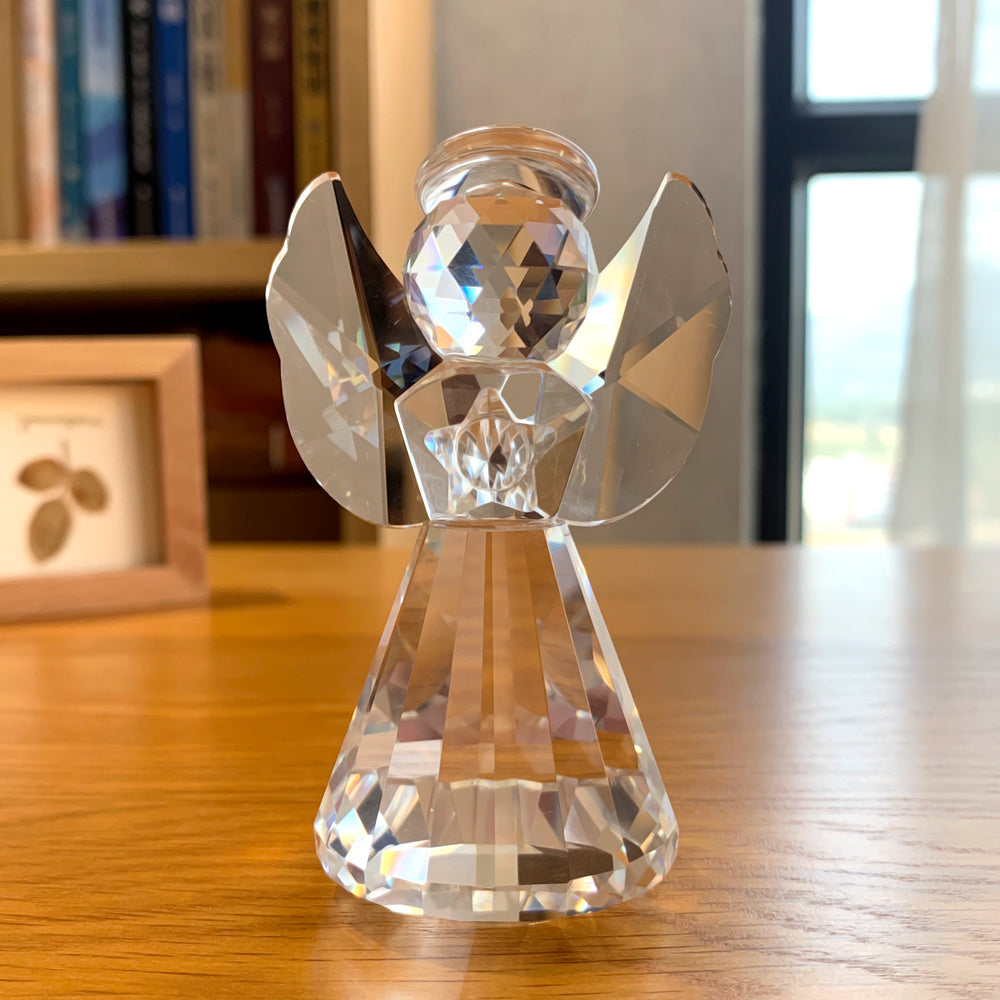 Transparent white crystal glass Angel Ornament